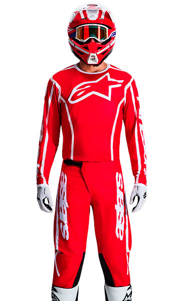 Tenue Cross Alpinestars Fluid Apex Rouge/Blanc 2026