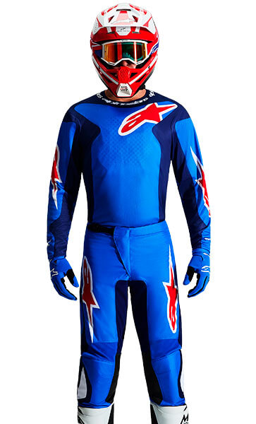 Tenue Cross Alpinestars Fluid Grid Bleu/Rouge 2026