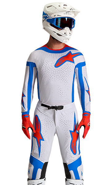 Tenue Cross Alpinestars Supertech Vesta Gris/Bleu/Rouge 2027