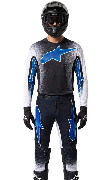 Tenue Cross Alpinestars Supertech Hiten AFD Noir/Gris/Bleu 2027