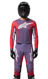 Tenue Cross Alpinestars Supertech Hiten AFD Violet/Rouge 2027