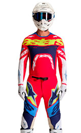 Tenue Cross Alpinestars Supertech Dyna Rouge/Bleu/Vert 2027