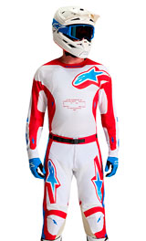 Tenue Cross Alpinestars Racer Hunt Blanc/Rouge/Bleu 2027