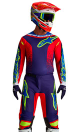 Tenue Cross Alpinestars Fluid Drag Bleu/Rouge/Vert 2027