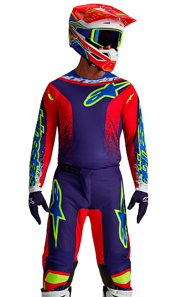 Tenue Cross Alpinestars Fluid Drag Bleu/Rouge/Vert 2027