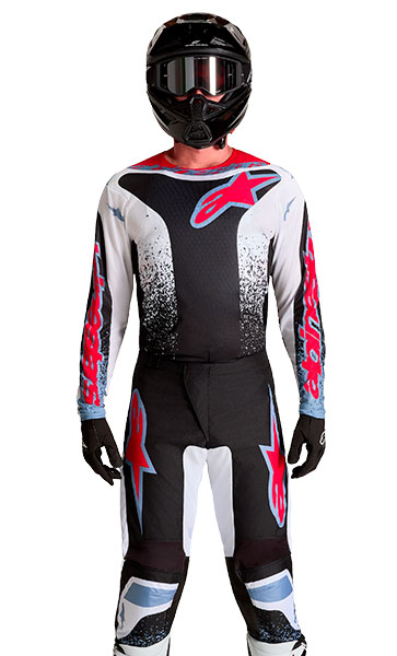 Tenue Cross Alpinestars Fluid Drag Noir/Bleu/Rouge 2027