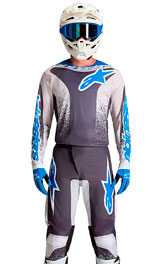 Tenue Cross Alpinestars Fluid Drag Noir/Gris/Bleu 2027