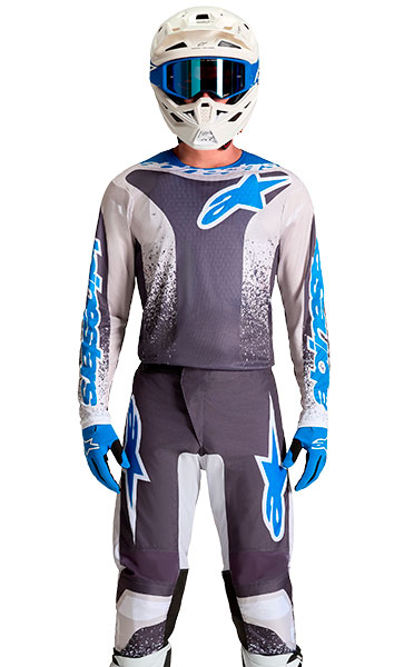 Tenue Cross Alpinestars Fluid Drag Noir/Gris/Bleu 2027