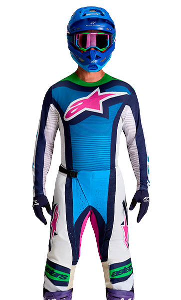 Tenue Cross Alpinestars Techstar Maven Bleu/Blanc/Rose 2027