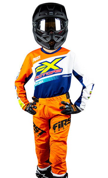Tenue Cross Enfant FX MOTORS Racing Line Orange