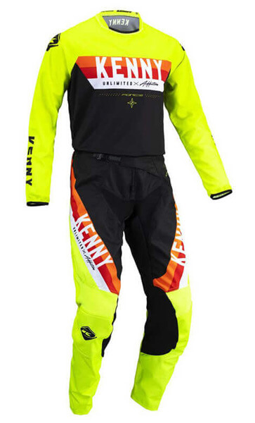 Tenue Cross Enfant Kenny Force Jaune Fluo/Noir 2022