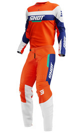 Tenue Cross Enfant SHOT Draw League Orange/Bleu 2025