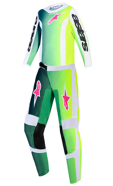 Tenue Cross Enfant Alpinestars Fluid Portl Vert/Noir 2026