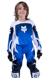 Tenue Cross Enfant Fox Racing 180 Shield Bleu/Blanc 2026