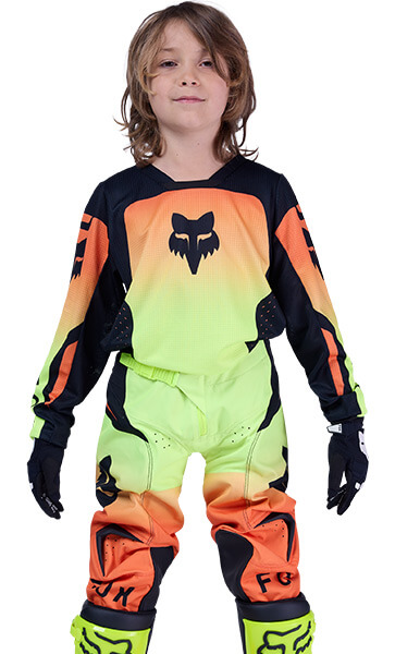 Tenue Cross Enfant Fox Racing 180 Shield Orange/Jaune 2026