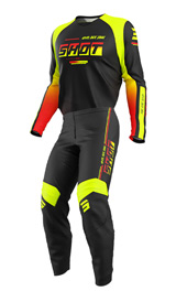 Tenue Cross Enfant SHOT Draw Block Jaune Fluo/Noir 2026