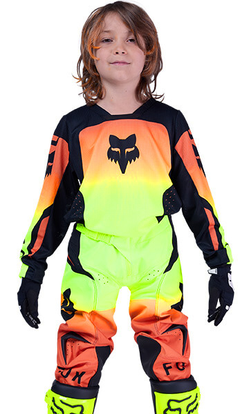 Tenue Cross Enfant Fox Racing 180 Shield Orange/Jaune 2026