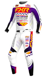 Tenue Cross Enfant FXR Racing Podium Blanc/Violet 2026