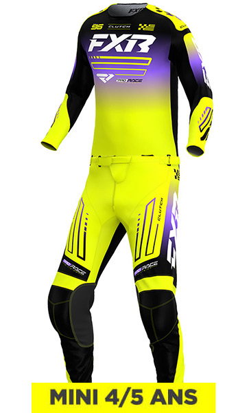 Tenue Cross Enfant FXR Racing Clutch Jaune/Violet 4/5 ans 2026