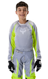 Tenue Cross Enfant Fox Racing 180 Frame Gris/Jaune Fluo 2027