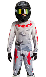 Tenue Cross Enfant Alpinestars Fluid Lone Gris/Blanc/Rouge 2027
