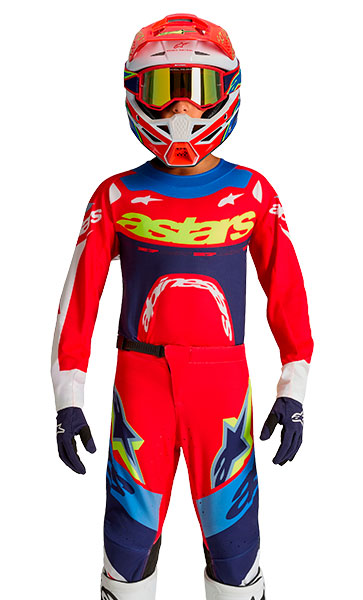 Tenue Cross Enfant Alpinestars Supertech Dyna Rouge/Bleu 2027