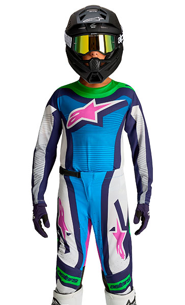 Tenue Cross Enfant Alpinestars Supertech Maven Bleu/Vert 2027