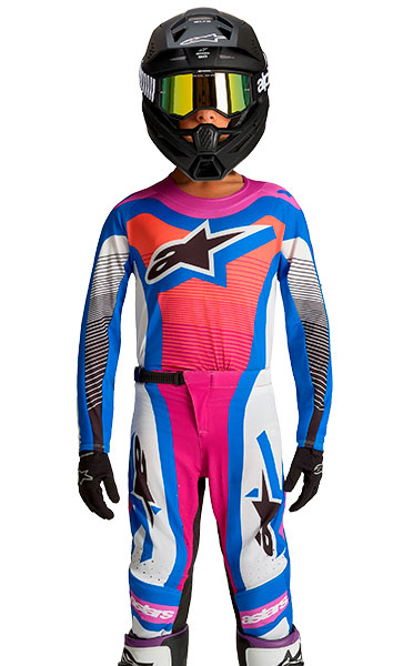 Tenue Cross Enfant Alpinestars Supertech Maven Rose/Bleu 2027