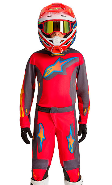 Tenue Cross Enfant Alpinestars Fluid Hunt Rouge/Gris 2027