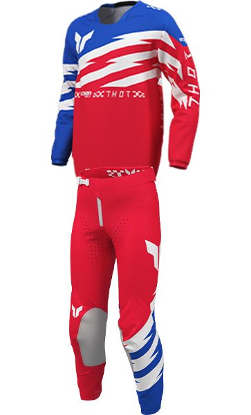 Tenue Cross Enfant THOR MX Launchmode Shockie Bleu/Rouge 2027