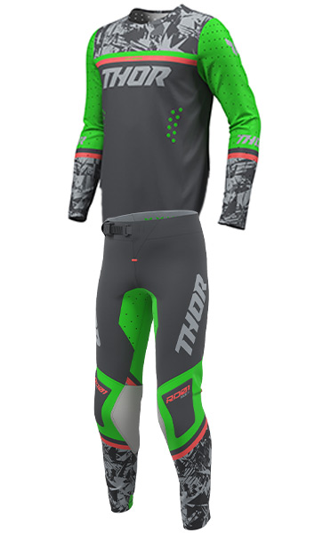 Tenue Cross Enfant THOR MX Sportmode Punkd Vert/Gris 2027