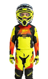 Tenue Cross Enfant SHOT Draw Rocket Jaune Fluo/Noir 2027