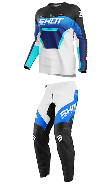 Tenue Cross Enfant SHOT Draw Struck Bleu/Blanc 2027