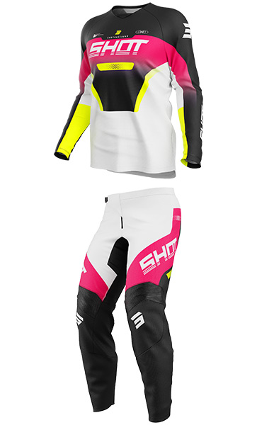 Tenue Cross Enfant SHOT Draw Struck Blanc/Rose 2027