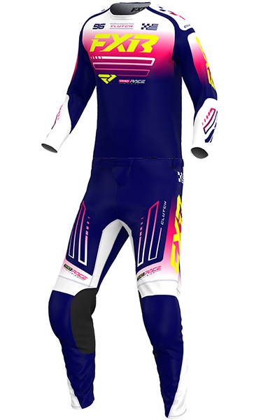 Tenue Cross FXR Racing Clutch MX Bleu/Rose 2026