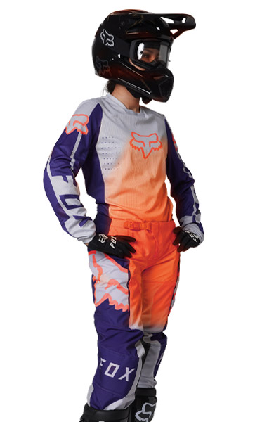 Tenue Cross Femme Fox Racing 180 Leed Orange Fluo 2023