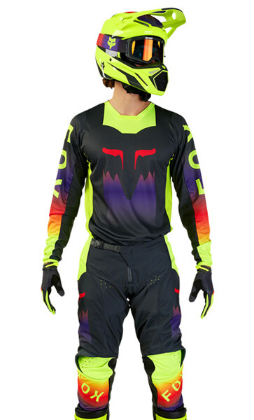 Tenue Cross Fox Racing 180 Flora Gris/Jaune Fluo 2024