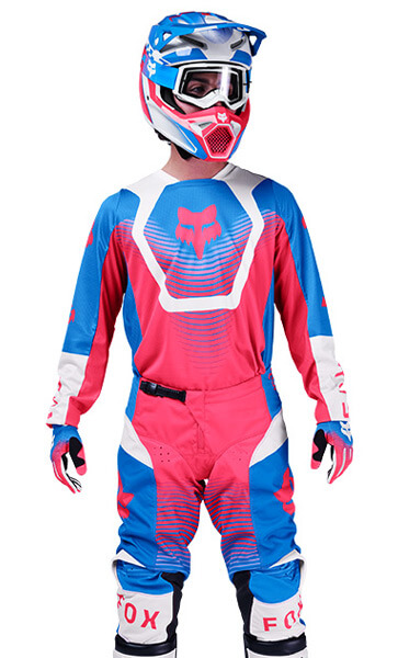 Tenue Cross Fox Racing 180 Collect Bleu/Rose 2026