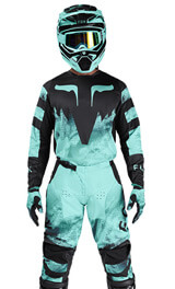 Tenue Cross Fox Racing 180 Kairos Bleu Turquoise/Noir 2026