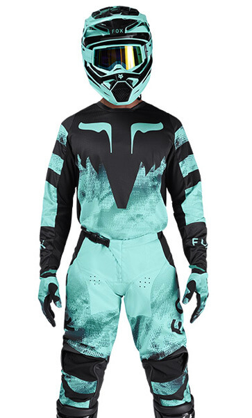 Tenue Cross Fox Racing 180 Kairos Bleu Turquoise/Noir 2026