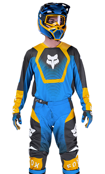 Tenue Cross Fox Racing 180 Shield Bleu/Jaune 2026
