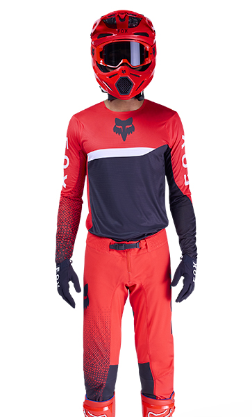 Tenue Cross Fox Racing Flexair Fracture Rouge et Noir 2026