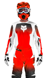Tenue Cross Fox Racing 180 Shield Blanc/Rouge Fluo 2026
