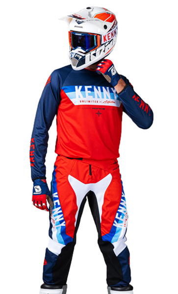 Tenue Cross Kenny Force Rouge/Bleu Marine 2022 - FX MOTORS