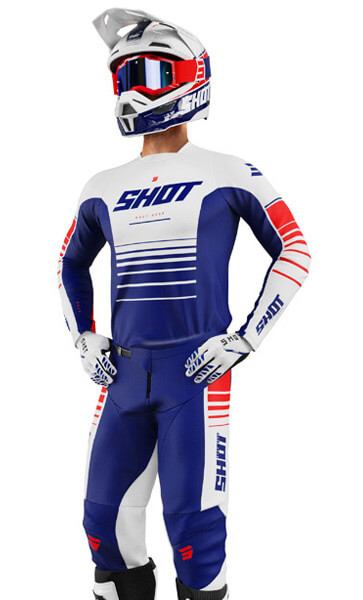 Tenue Cross SHOT Devo Peak Bleu/Blanc/Rouge 2024