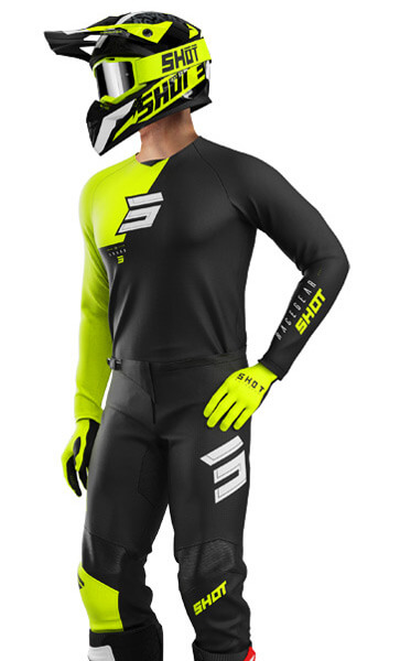 Tenue Cross SHOT Draw Squad Jaune Fluo/Noir 2024