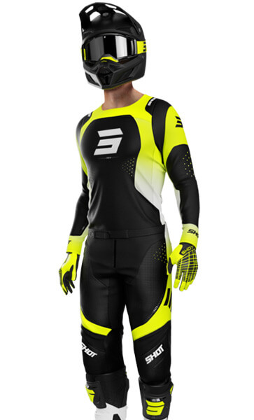Tenue Cross SHOT Contact Linear Ionyx Noir/Jaune Fluo 2026