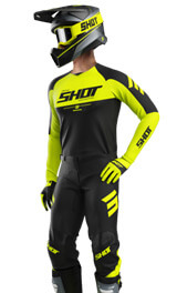 Tenue Cross SHOT Draw Private Jaune Fluo/Noir 2026