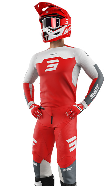 Tenue Cross SHOT Contact Iron Rouge/Blanc