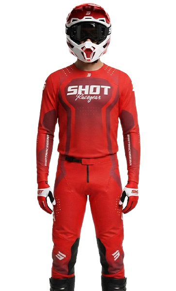 Tenue Cross SHOT Contact Stream Rouge/Blanc 2027